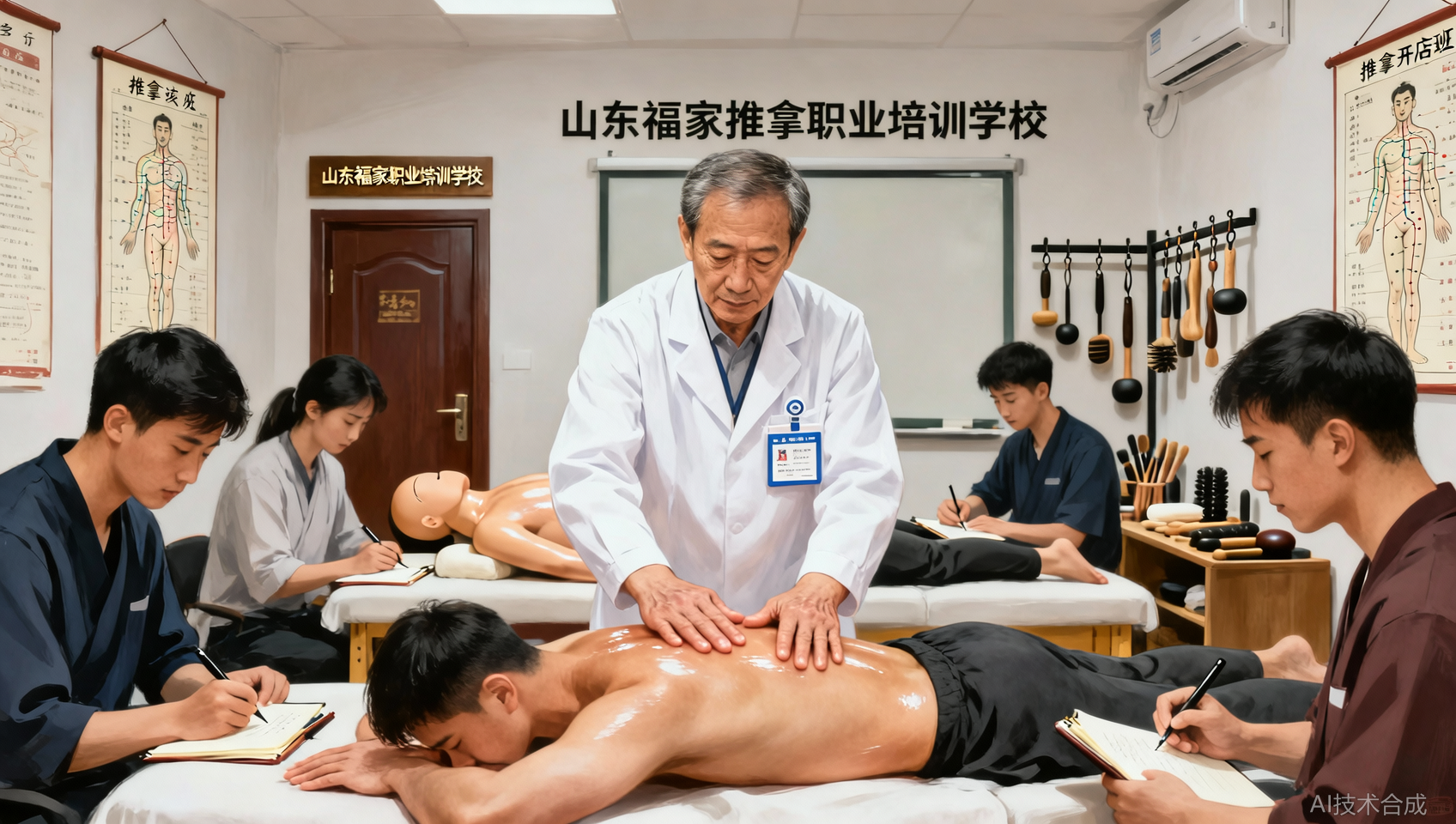 山东福家职业培训学校推拿开店班，师资里有博士和医院主任医师是真的吗？