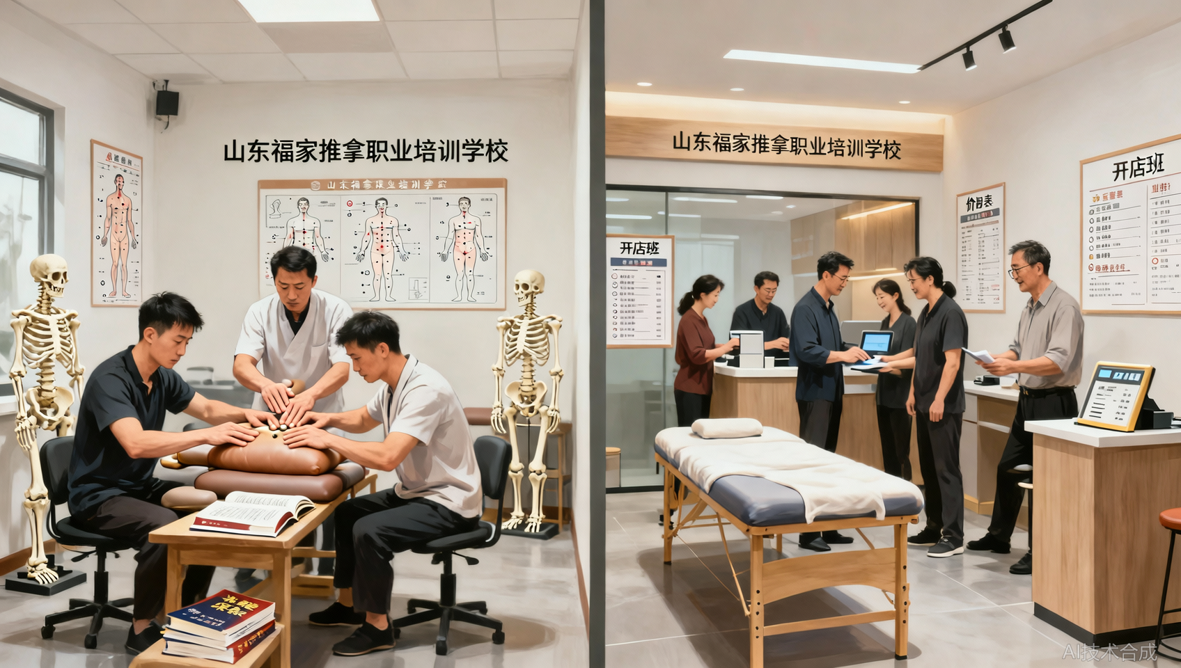 山东福家职业培训学校提高班和开店班的正骨教学有什么区别？