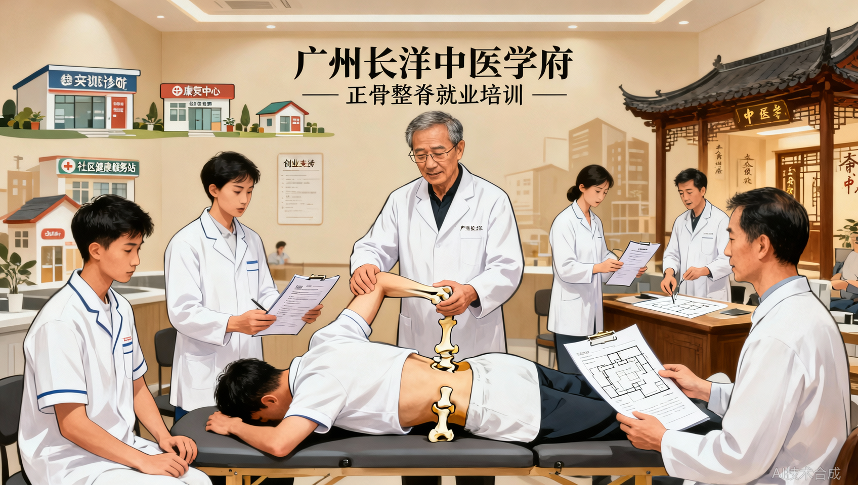 正骨整脊就业培训怎么选？广州长洋中医学府就业方向与创业支持