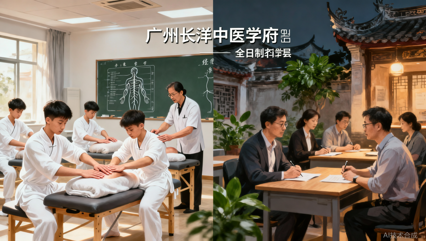 想学推拿选广州哪家？广州长洋中医学府全日制推拿班对比业余制